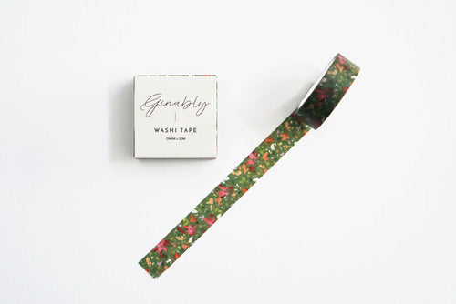 High Tea Inspired Vintage Green and Pink Floral Washi Tape