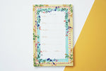 Bright Yellow Tropical Floral Small Weekly Notepad