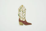 Western Cowgirl Boot Gold Matte Vinyl Sticker