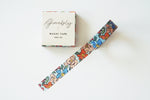 Blue Floral Illustration Washi Tape